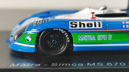Spark Matra Simca MS670B 1973 Le Mans Winner Pescarolo/Larrousse 1/43 43LM73