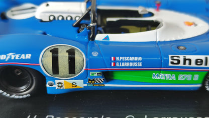 Spark Matra Simca MS670B 1973 Le Mans Winner Pescarolo/Larrousse 1/43 43LM73