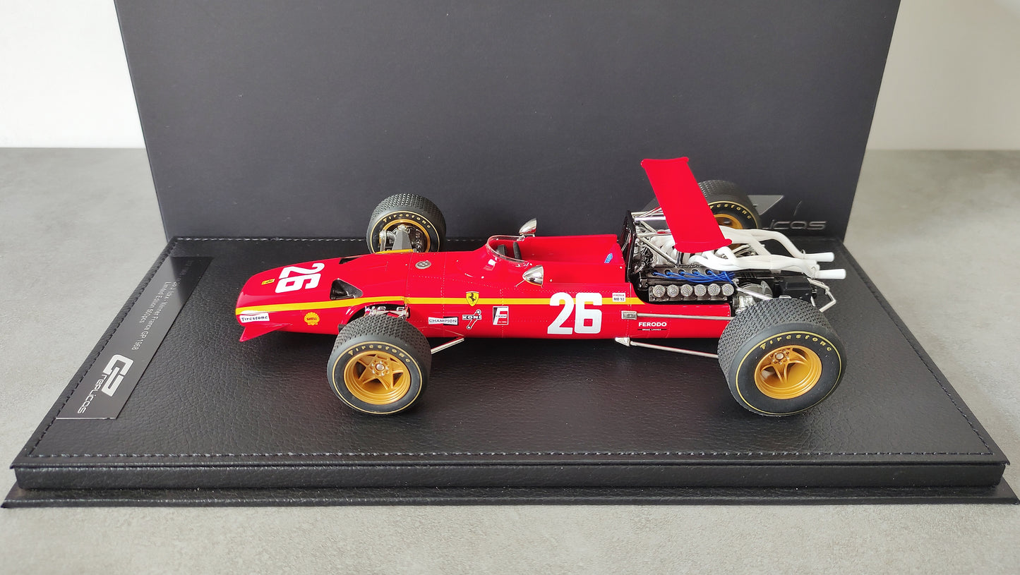 GP Replicas #26 Scuderia Ferrari 312 Jacky Ickx 1968 French GP winner 1/18