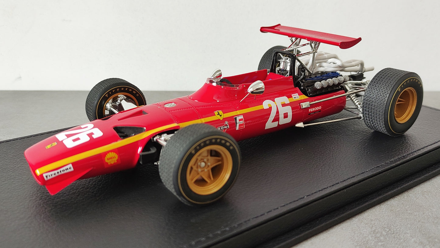 GP Replicas #26 Scuderia Ferrari 312 Jacky Ickx 1968 French GP winner 1/18