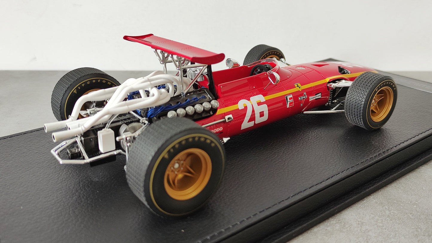 GP Replicas #26 Scuderia Ferrari 312 Jacky Ickx 1968 French GP winner 1/18
