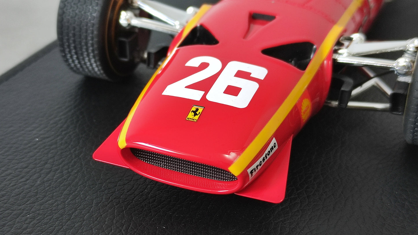 GP Replicas #26 Scuderia Ferrari 312 Jacky Ickx 1968 French GP winner 1/18