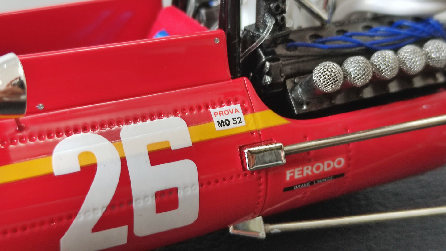 GP Replicas #26 Scuderia Ferrari 312 Jacky Ickx 1968 French GP winner 1/18