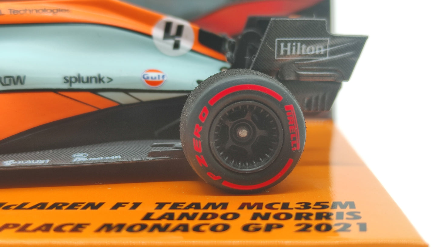 Minichamps Mclaren Mercedes MCL35M Lando Norris 3rd Monaco GP 2021 1/43 Limited Edition 777 pcs.