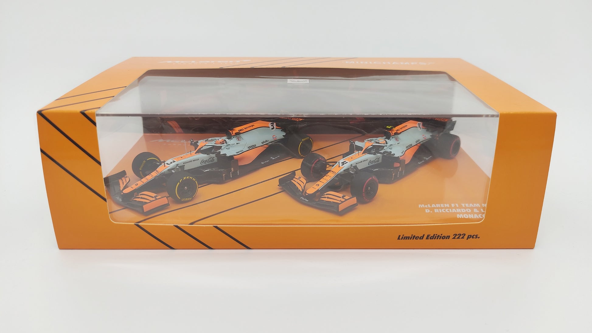 Minichamps Mclaren Mercedes MCL35M 2 car set Norris/Ricciardo Monaco GP  2021 1/43 Limited Edition 222 pcs.