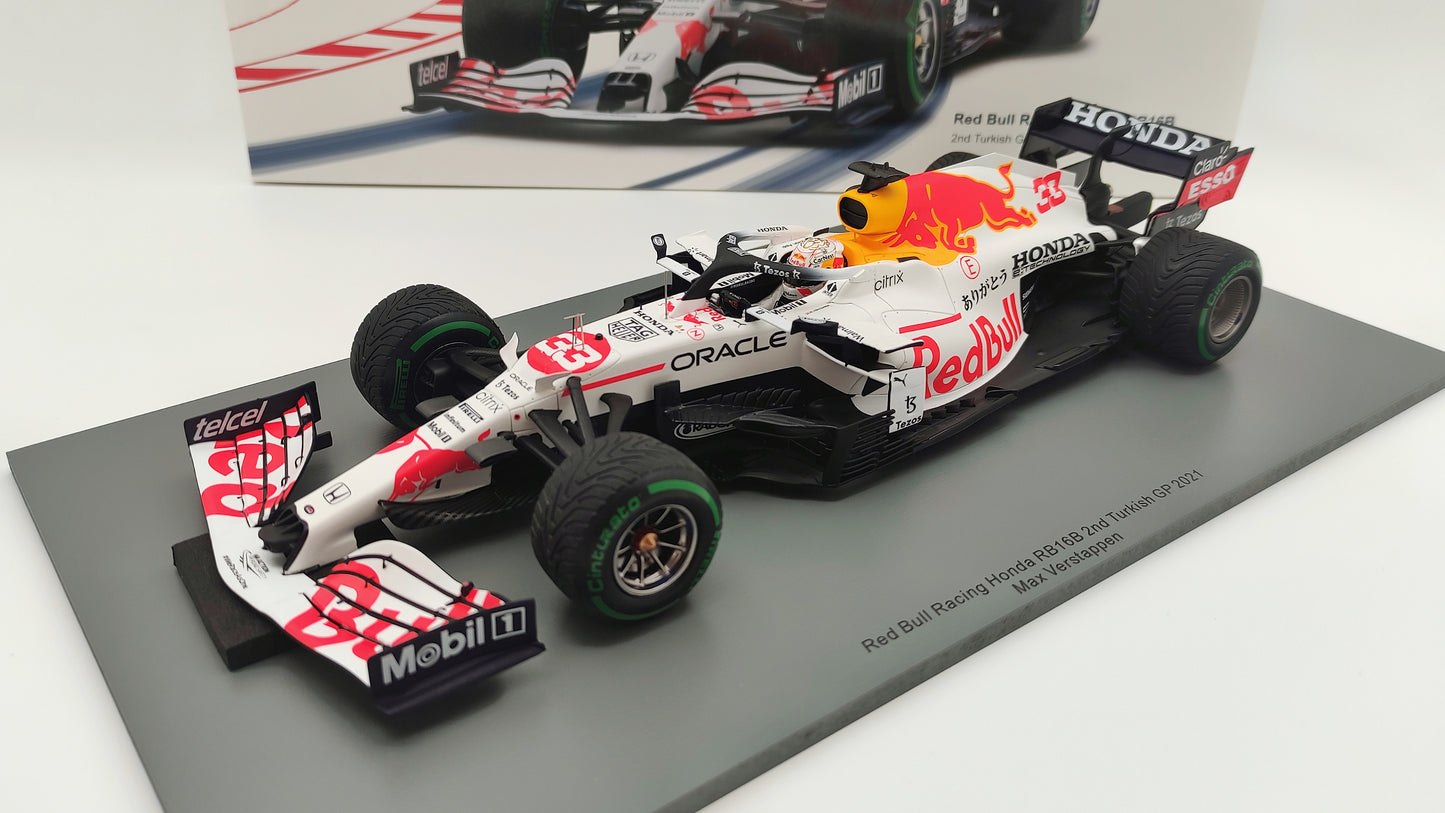 Spark Red Bull Honda RB16b Max Verstappen Turkish GP F1 World Champion 2021 1/18 18S605