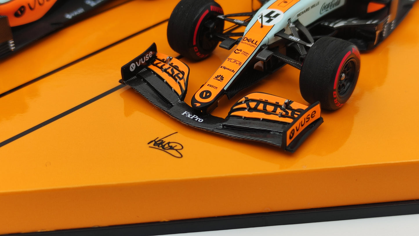 Minichamps Mclaren Mercedes MCL35M VUSE 2 car set Norris/Ricciardo Monaco GP 2021 1/43 Limited Edition 222 pcs.