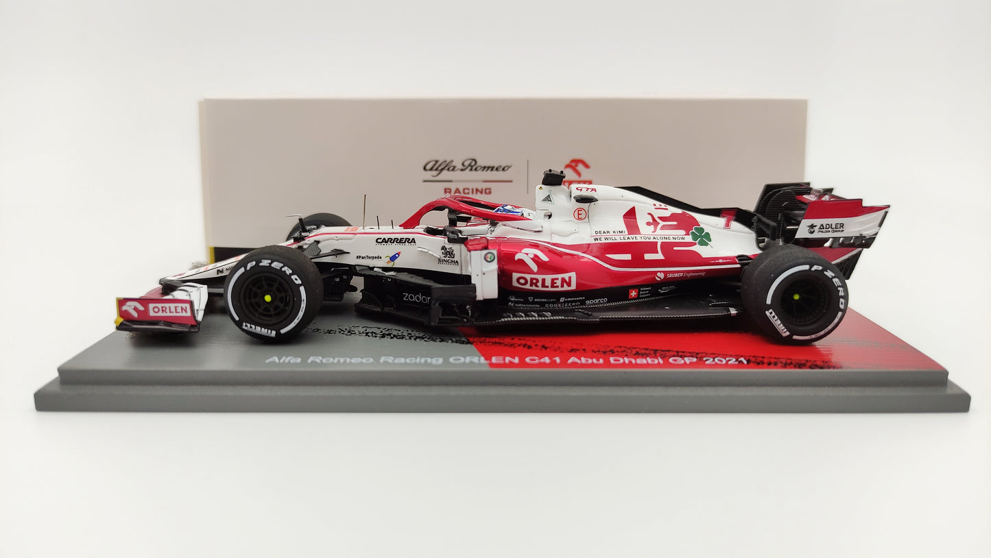 Spark Alfa Romeo C41 Kimi Raikkonen 2021 Abu Dhabi GP last race 1/43