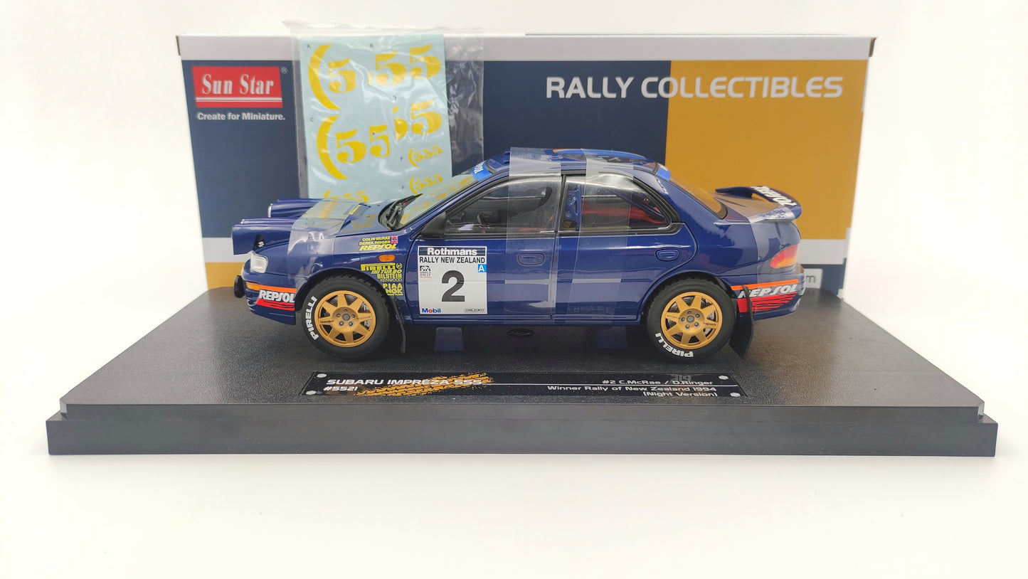 Sunstar Subaru Impreza 555 Nr.2 Rally New Zealand Winner 1994 C.McRae/D.Ringer 1/18 SUN5521250901