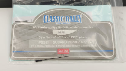 Sunstar Subaru Impreza 555 Nr.2 Rally New Zealand Winner 1994 C.McRae/D.Ringer 1/18 SUN5521250901