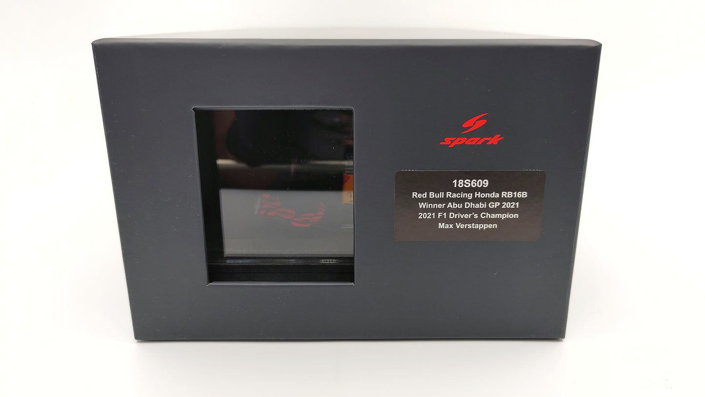 Spark Red Bull Honda RB16b Max Verstappen Winner Abu Dhabi GP 2021 1/18 F1 World Champion 18S609
