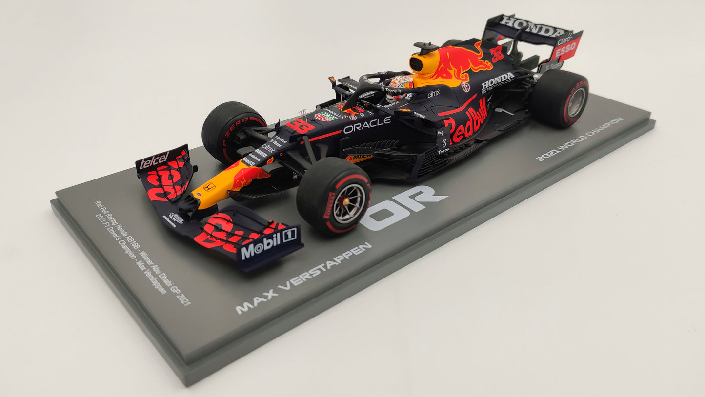 Spark Red Bull Honda RB16b Max Verstappen Winner Abu Dhabi GP 2021 1/18 F1 World Champion 18S609