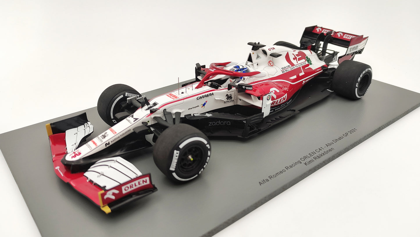Spark Alfa Romeo C41 Kimi Raikkonen 2021 Abu Dhabi GP last race 1/18 18S607