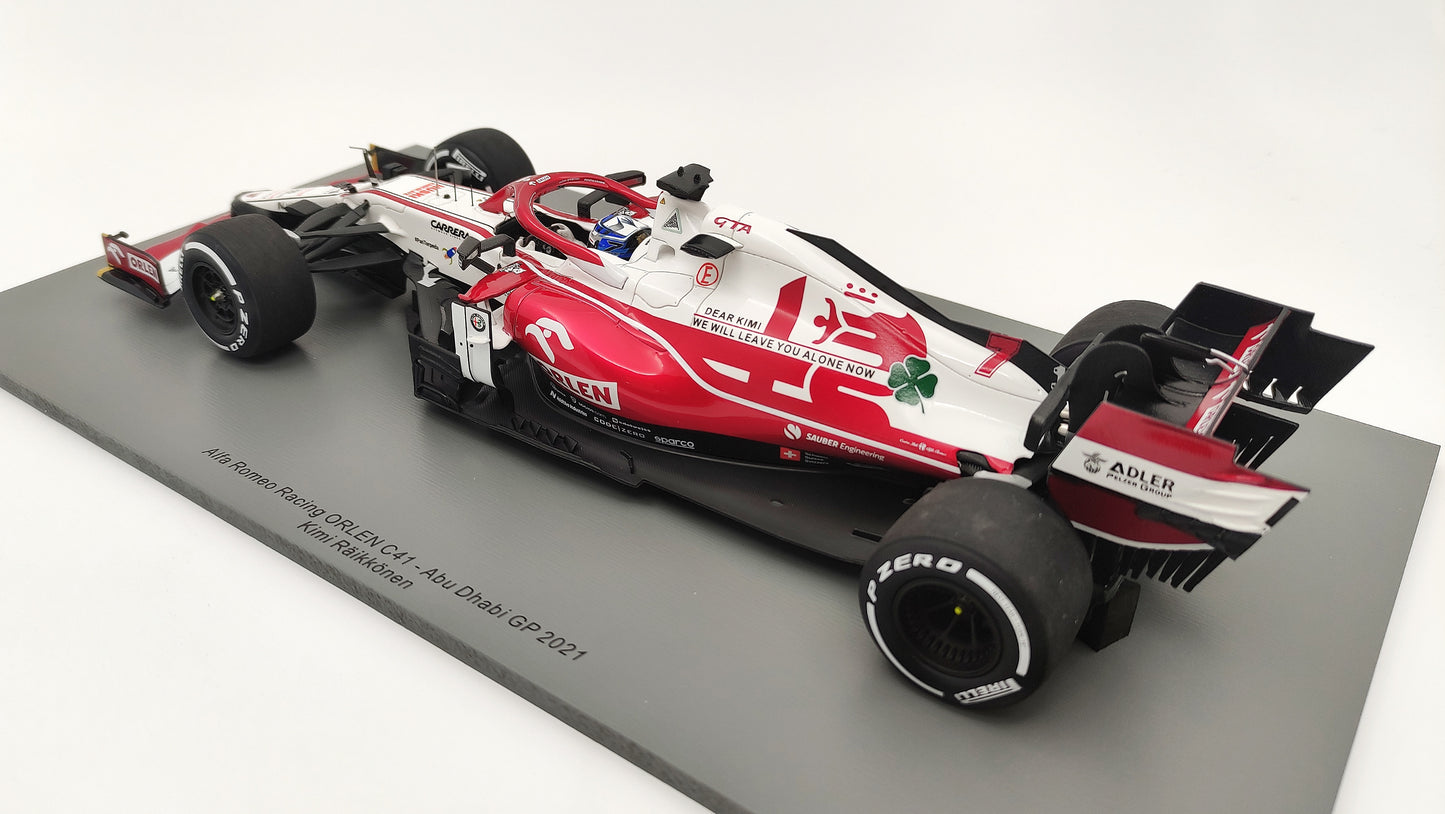 Spark Alfa Romeo C41 Kimi Raikkonen 2021 Abu Dhabi GP last race 1/18 18S607