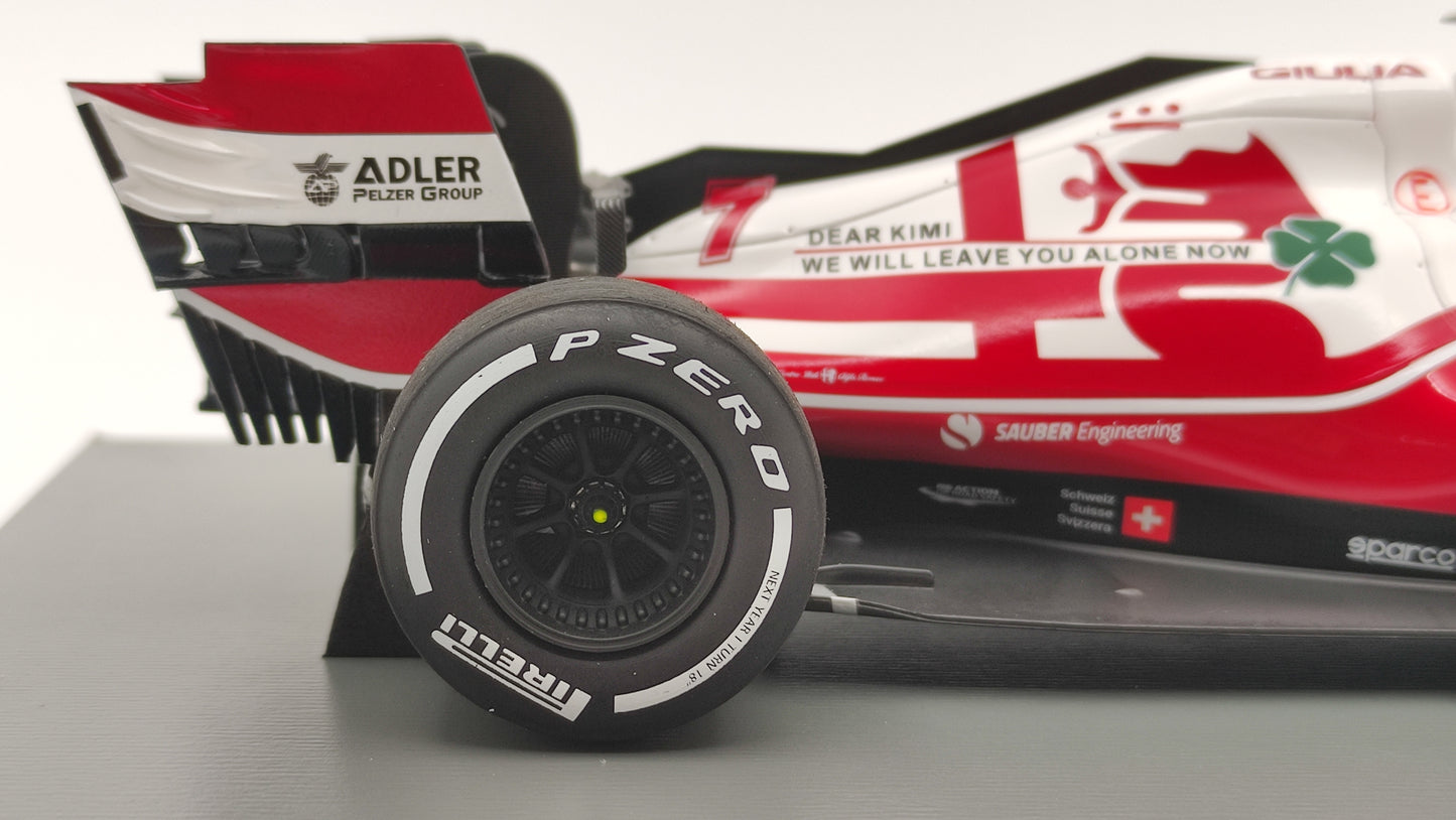 Spark Alfa Romeo C41 Kimi Raikkonen 2021 Abu Dhabi GP last race 1/18 18S607
