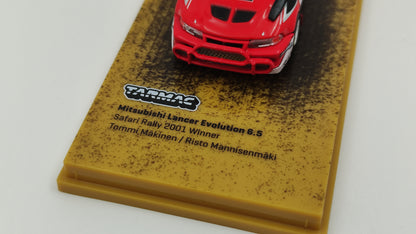 Tarmac Works Mitsubishi Lancer Evo 6.5 WRC T.Makinen/R.Mannisenmäki Safari Rally Kenya Winner 2001 TC-T64-021-01SAF
