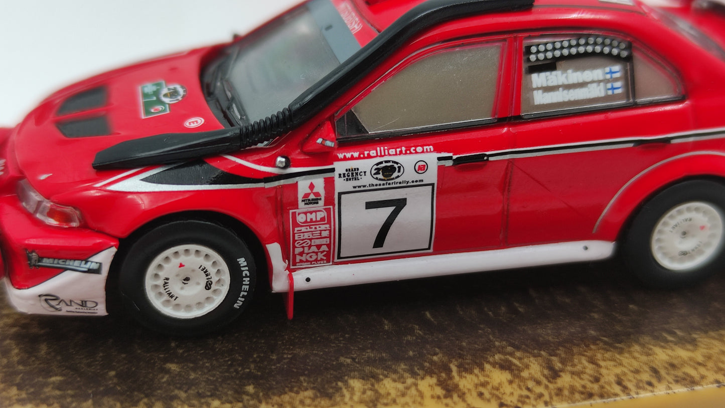 Tarmac Works Mitsubishi Lancer Evo 6.5 WRC T.Makinen/R.Mannisenmäki Safari Rally Kenya Winner 2001 TC-T64-021-01SAF
