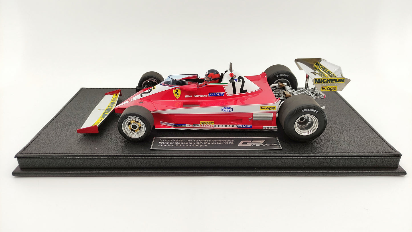 GP Replicas Ferrari 312T3 Gilles Villeneuve 1978 Canadian GP winner 1/18 GP002CN
