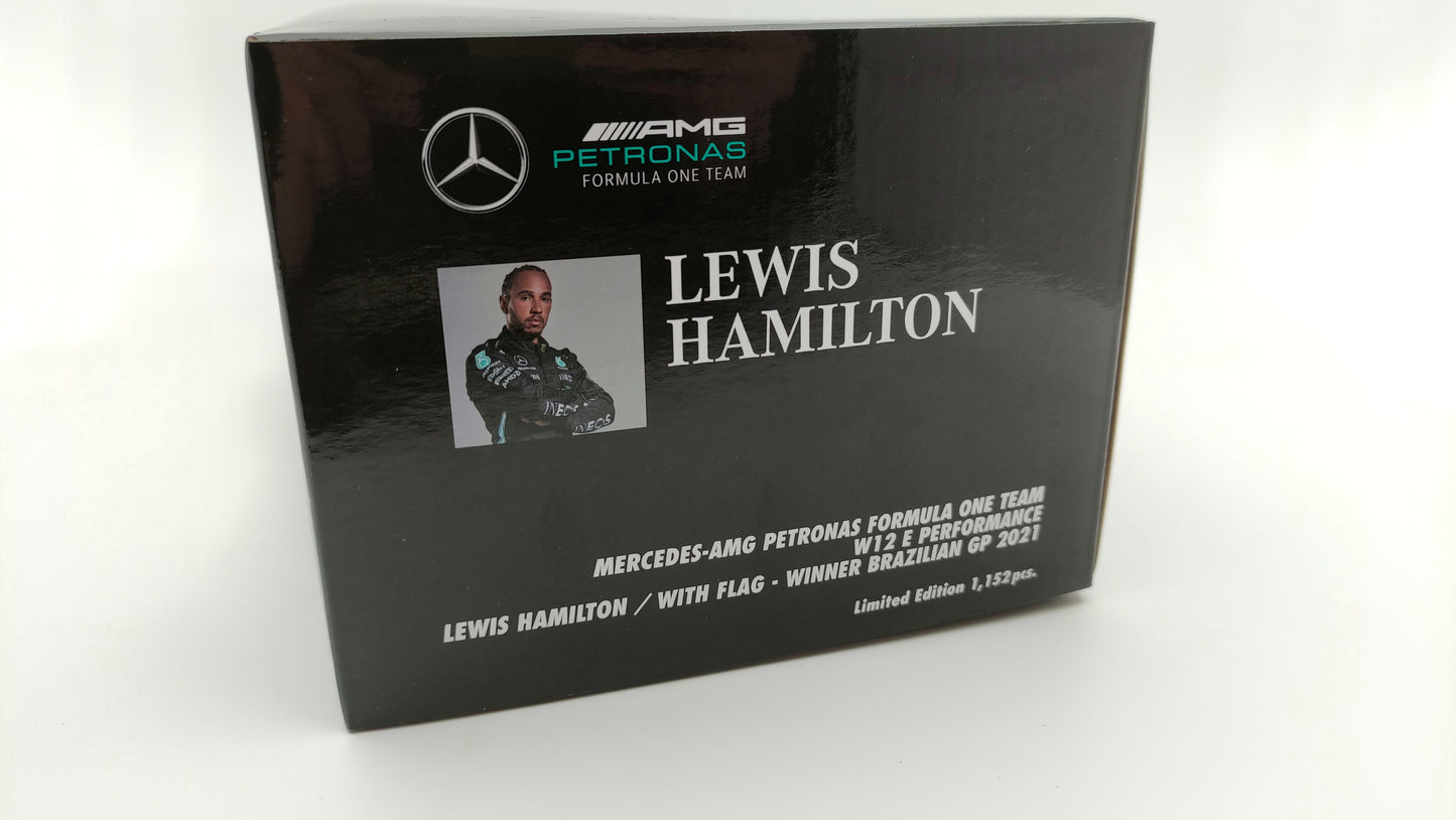 Minichamps AMG Mercedes W12 Lewis Hamilton 2021 Brazilian GP winner 1/18 110212044